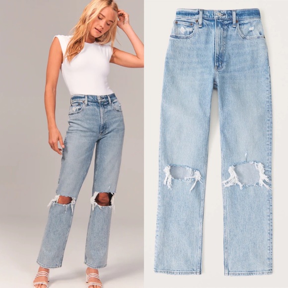 Abercrombie & Fitch Denim - [Abercrombie & Fitch] 90s Ultra High Rise Straight Jeans